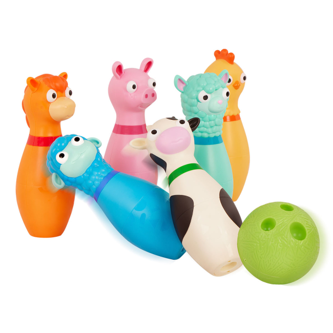 Спортивні активні ігри - Ігровий набір для боулінгу Battat Lite Весела ферма (BT1802Z)#3