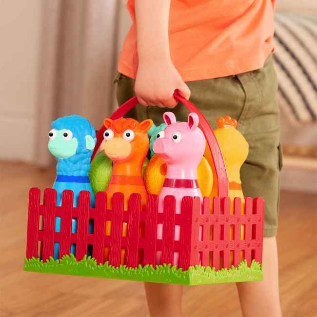 Спортивні активні ігри - Ігровий набір для боулінгу Battat Lite Весела ферма (BT1802Z)#7