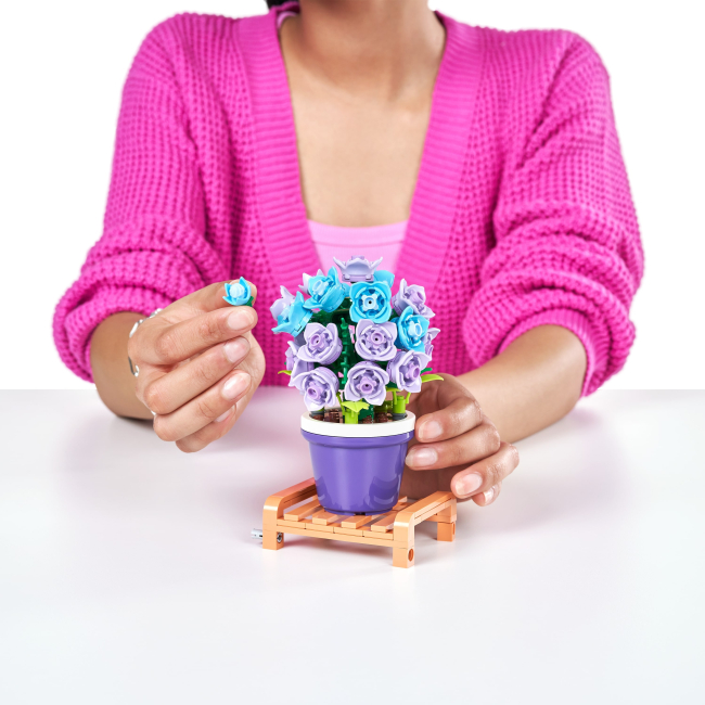 Конструкторы с уникальными деталями - Конструктор MAX S1 Садовые растения в горшках Фиолетовые и голубые цветы 186 деталей (83183GQ1/6)#3