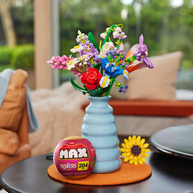 Конструктори з унікальними деталями - Конструктор MAX S1 Садові квіти Троянда та білі квіточки 204 деталі (83184GQ1/1)#4