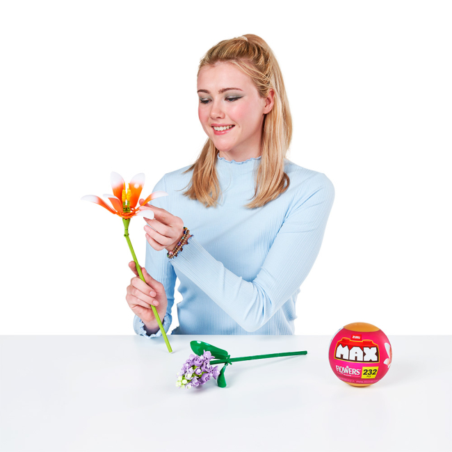 Конструктори з унікальними деталями - Конструктор MAX S1 Садові квіти Помаранчева та фіолетова квітка 232 деталі (83184GQ1/4)#3