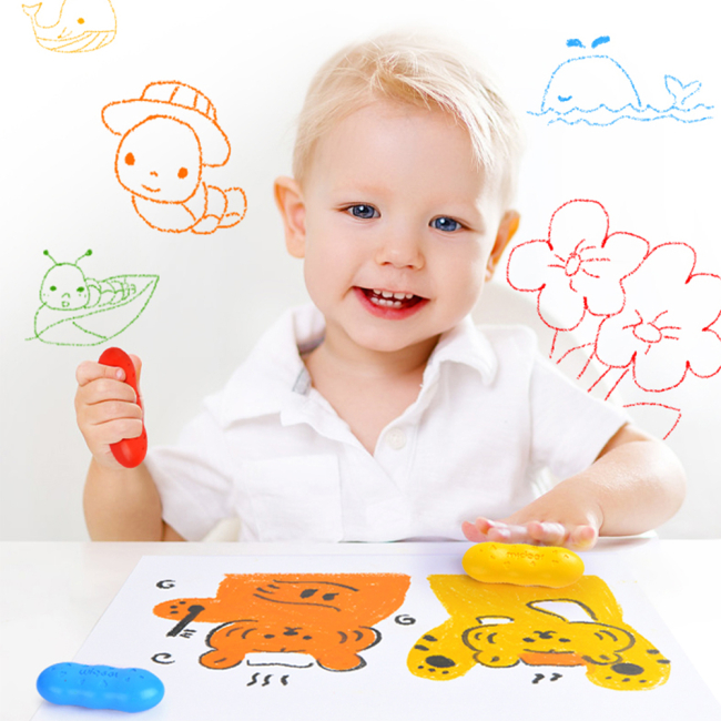 Канцтовары - Карандаши восковые Mideer в виде фасоли 8 цветов (MD6219)#2