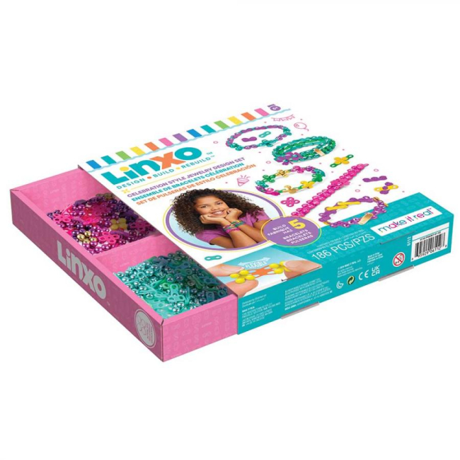 Набори для творчості - Набір для виготовлення браслетів Make it Real Linxo Прикраси Вечірка (MR6110/2)#2