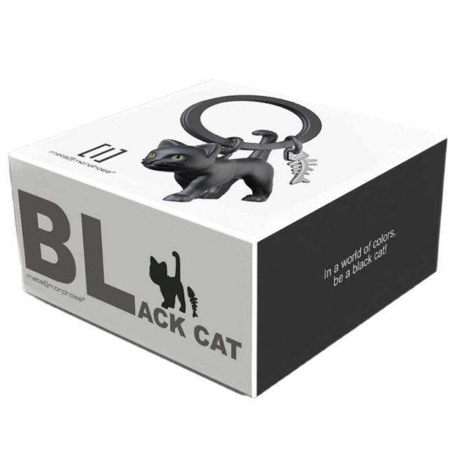 Брелоки - Брелок Metalmorphose Black cat with fish bone charm (8000020806899)#2