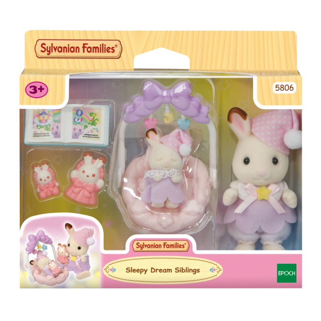 Фігурки тварин - Ігровий набір Sylvanian Families Шоколадні кроленята з колискою (5806)#3