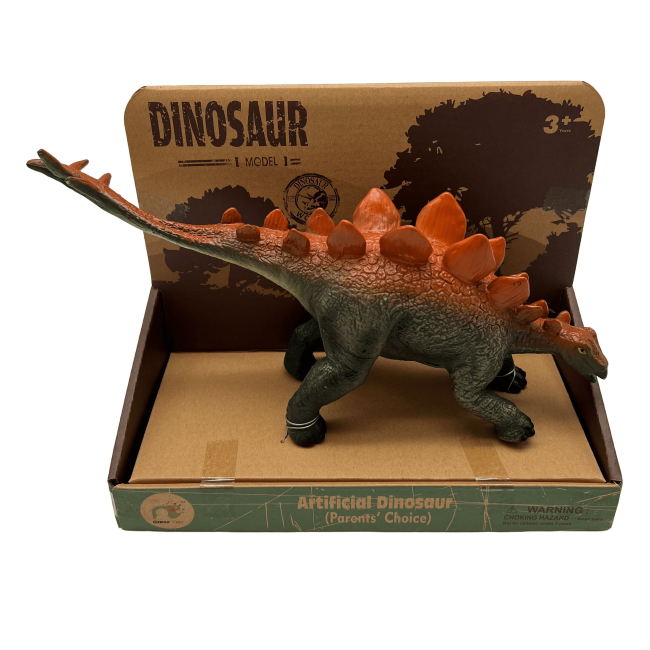 Фігурки тварин - Інтерактивна іграшка Bibi Toys Динозавр темно-зелений з помаранчевими гребнями (762190BT/2)#2