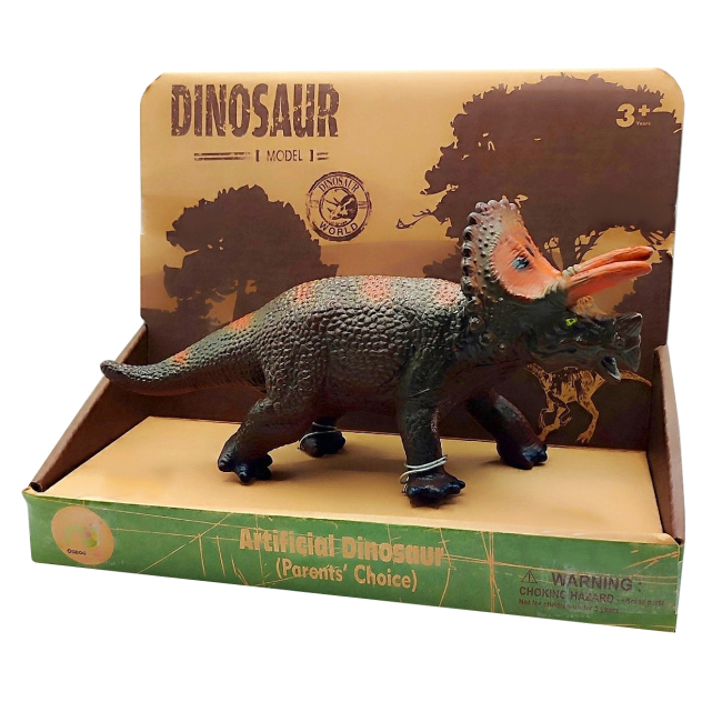 Фигурки животных - Интерактивная игрушка Bibi Toys Динозавр коричневый с гребнем (762206BT/2)#2