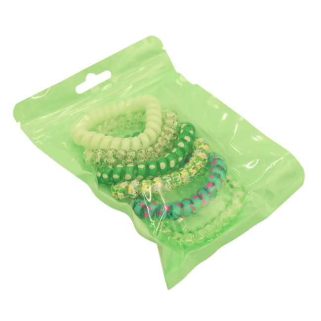 Бижутерия и аксессуары - Набор резинок-пружинок для волос Qunxing зеленый (FG240116009L/2)#2