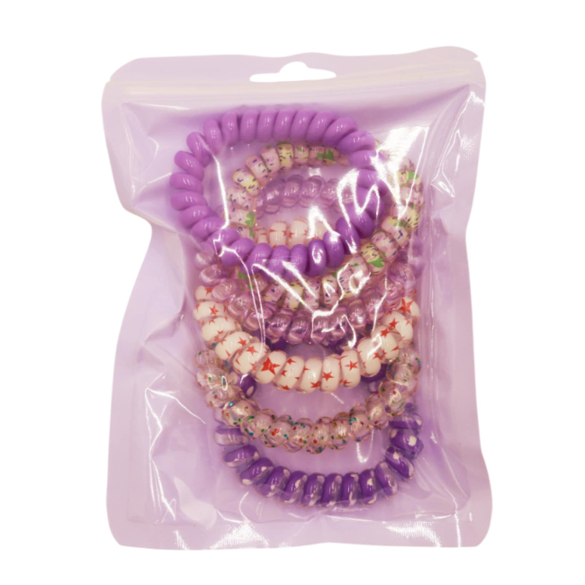 Бижутерия и аксессуары - Набор резинок-пружинок для волос Qunxing фиолетовый (FG240116009L/5)#2