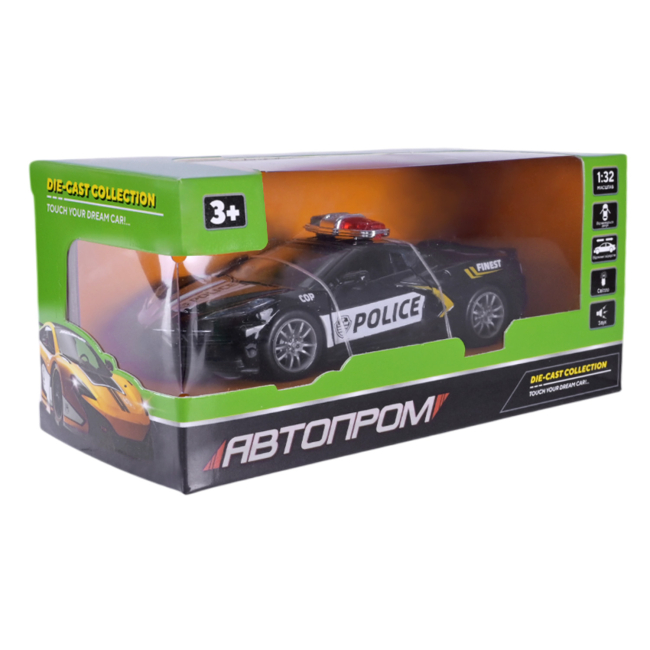 Транспорт и спецтехника - Автомодель Автопром Полицейская машина черная (AP74196/2)#3