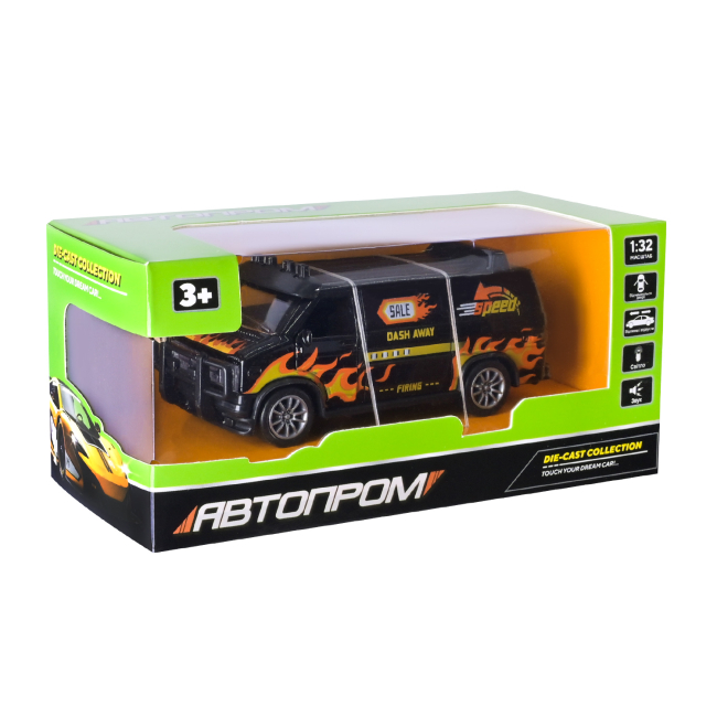 Транспорт і спецтехніка - Автомодель Автопром Вантажний фургон чорний (AP74200/1)#3