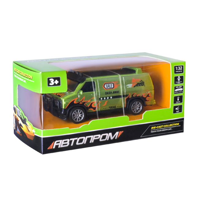 Автомоделі - Автомодель Автопром Вантажний фургон салатовий (AP74200/3)#5