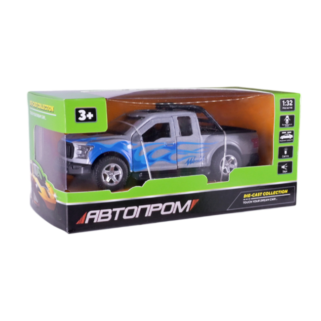 Автомоделі - Автомодель Автопром Позашляховик пікап сірий (AP74208/2)#3