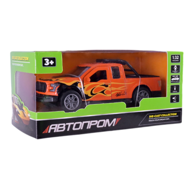 Автомоделі - Автомодель Автопром Позашляховик пікап помаранчевий (AP74208/3)#3