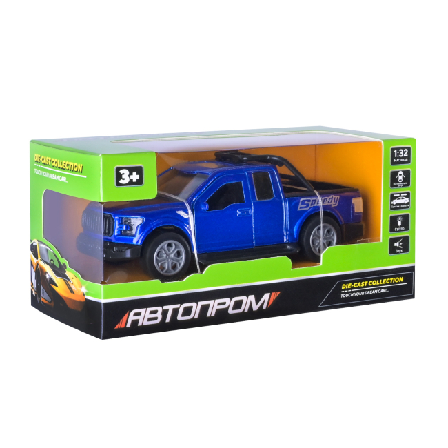 Автомодели - Автомодель Автопром Внедорожник пикап синий (AP74209/1)#3