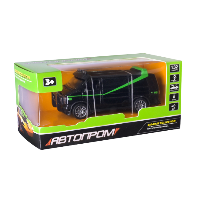 Автомодели - Автомодель Автопром Грузовой фургон черный с зеленой полоской (AP74212/3)#5