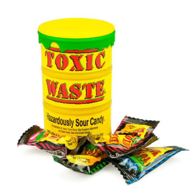 Сладости - Жевательные конфеты Toxic Waste Желтая бочка (89894834106)#2