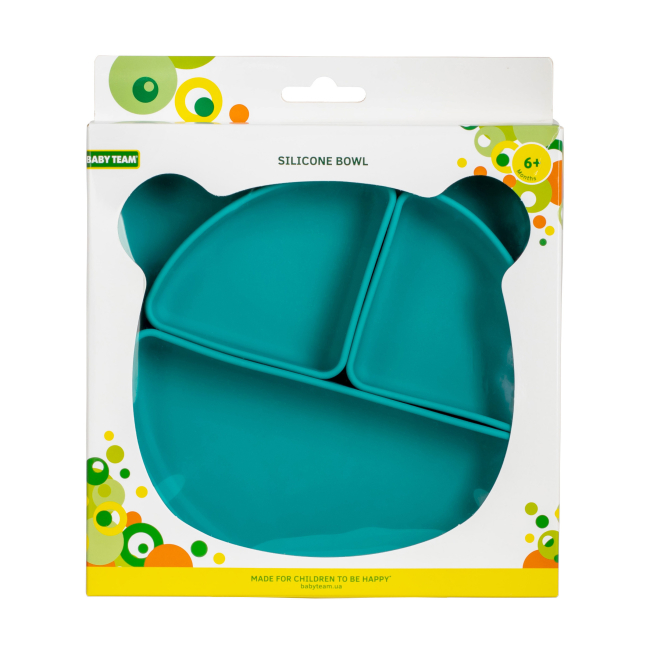 Товары по уходу - Тарелка на присоске Baby Team Силиконовая секционная (6050)#4