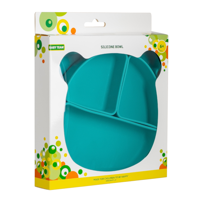 Товары по уходу - Тарелка на присоске Baby Team Силиконовая секционная (6050)#5