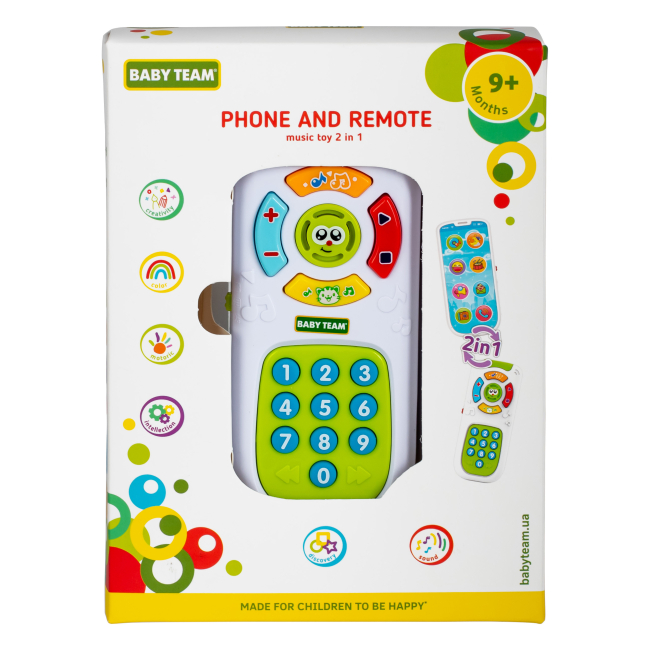 Розвивальні іграшки - Музична іграшка Baby Team Телефон та пульт 2 в 1 (8652)#4