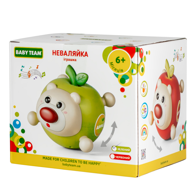Развивающие игрушки - Развивающая игрушка Baby Team Неваляшка салатовая (8608/2)#4