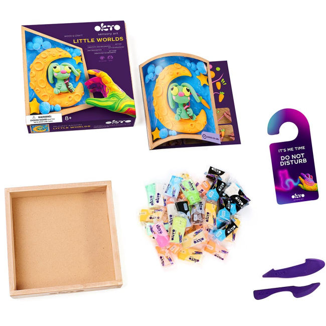 Наборы для лепки - Набор для творчества OKTO Wood and Craft Little worlds Заяц на луне (20032)#2