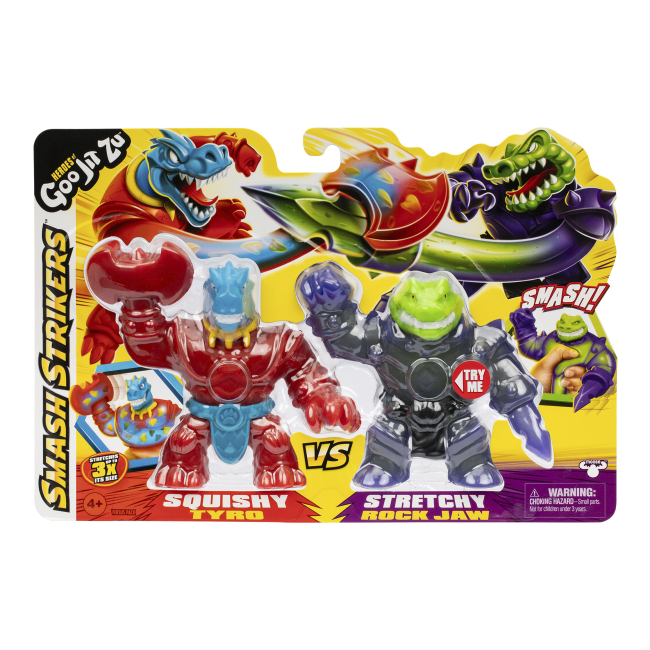 Антистрес іграшки - Набір стретч-антистрес Goo Jit Zu Smash strikers Тайро-сокира та Рок Джо-залізний лицар (123990)#4