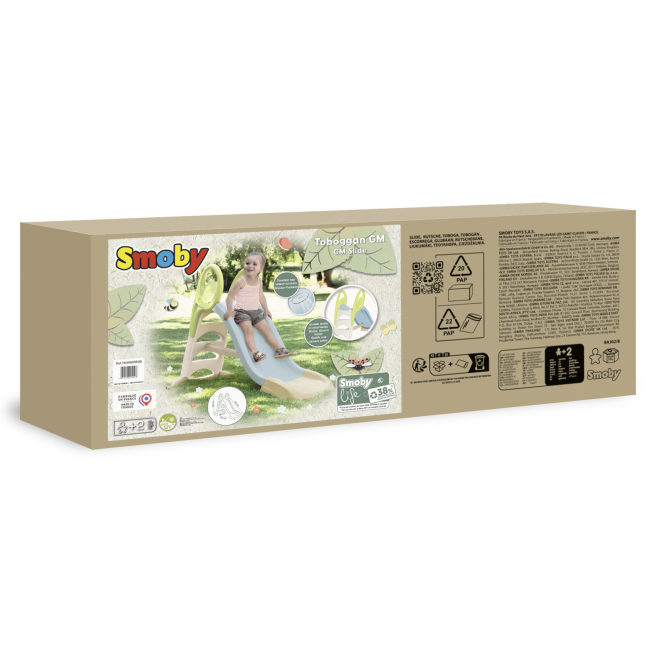 Ігрові комплекси, гойдалки, гірки - Гірка Smoby Life з водним ефектом блакитно-бежева (7600820509)#2