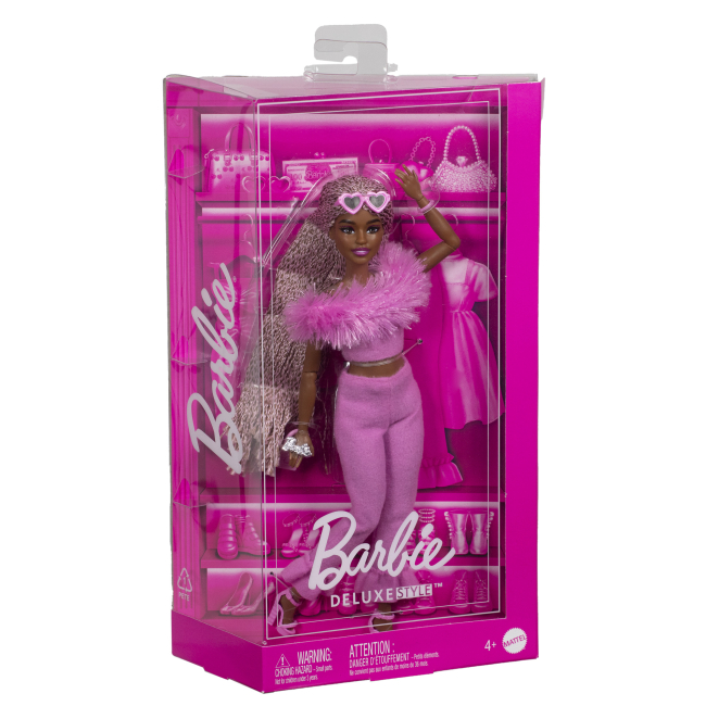 Куклы - Кукла Barbie Deluxe style Barbiecore Модница в костюме с перьями (HYV28)#4