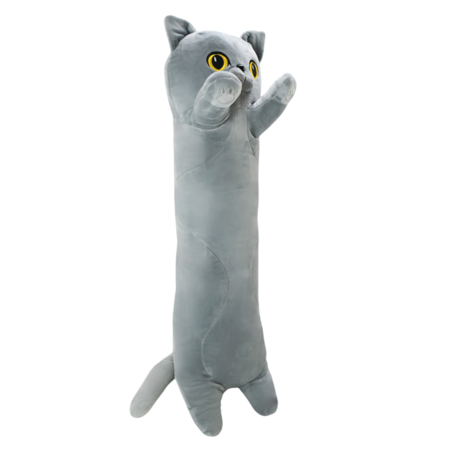 Мягкие животные - Мягкая игрушка Shantou Jinxing Кот Батон серый 70 см (L2401)#2