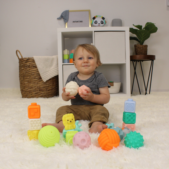 Развивающие игрушки - Игровой набор Infantino Мячики, кубики и лесные зверьки (315364)#3