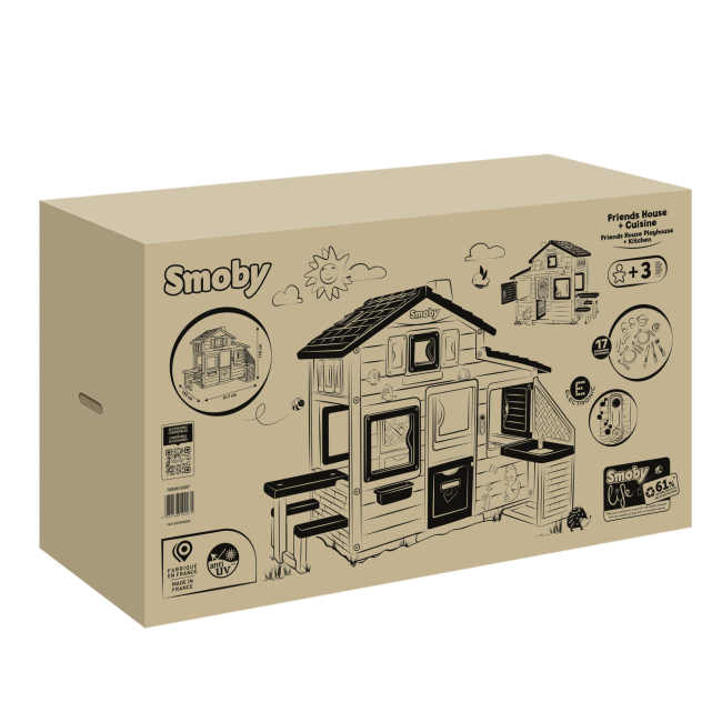 Игровые комплексы, качели, горки - Игровой домик Smoby Life для друзей с летней кухней, дверным звонком и столиком (7600810207)#2