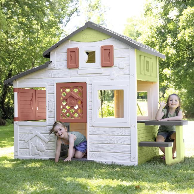 Игровые комплексы, качели, горки - Игровой домик Smoby Life для друзей с летней кухней, дверным звонком и столиком (7600810207)#4