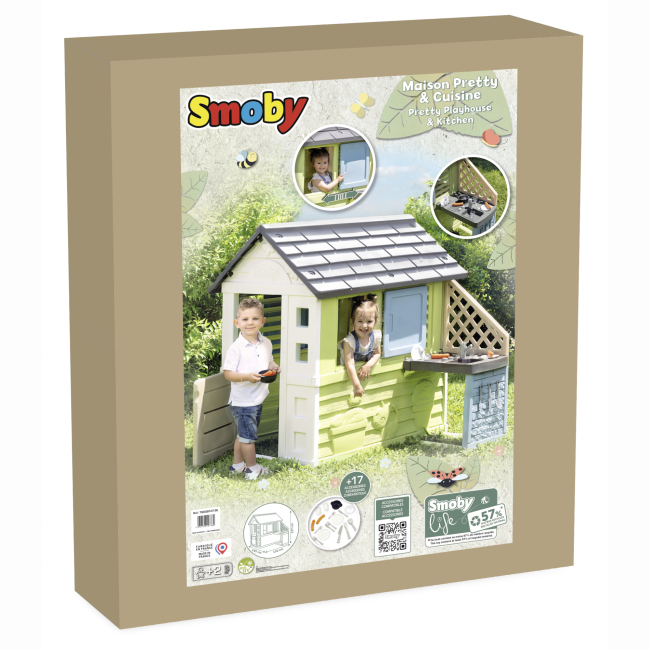 Игровые комплексы, качели, горки - Игровой дом Smoby Life Радужный с летней кухней (7600810738)#2