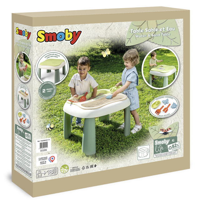Дитячі меблі - Cтіл для гри з піском та водою Smoby Life з набором для піску 2 в 1 (7600840111)#3