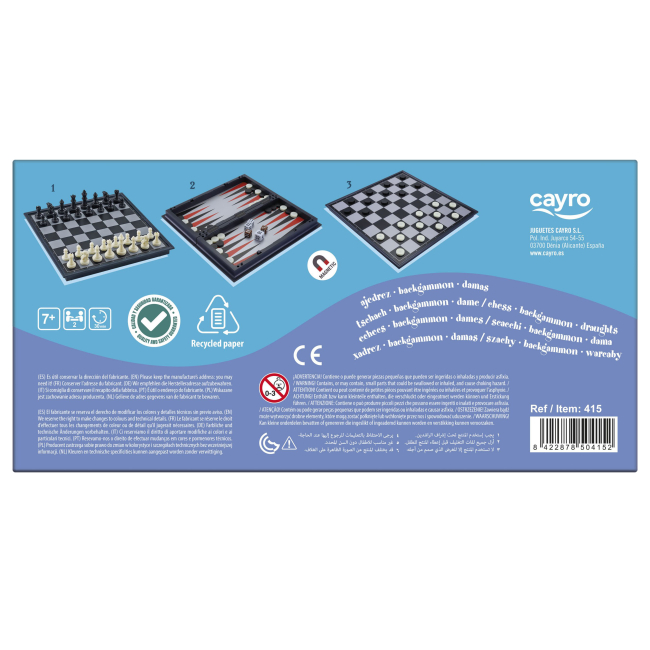 Настільні ігри - Магнітні шахи-шашки-нарди Cayro середні (415)#5