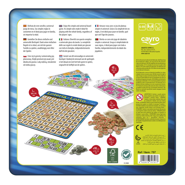 Настольные игры - Настольная игра Cayro Деревянное лото Металлическая коробка (757)#6