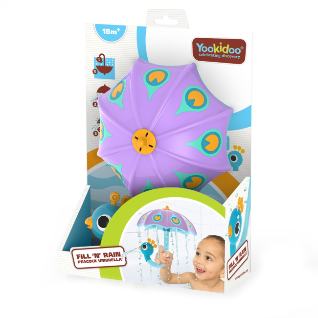 Іграшки для ванни - Іграшка для ванни Yookidoo Павич-парасолька пурпурний (40226)#2