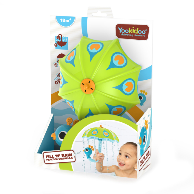 Іграшки для ванни - Іграшка для ванни Yookidoo Павич-парасолька зелений (40223) #2