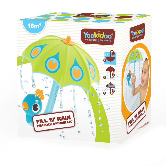 Іграшки для ванни - Іграшка для ванни Yookidoo Павич-парасолька зелений (40223) #3