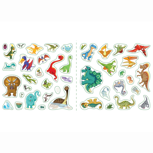 Розмальовки та актівітібуки (2-6 років) - Книжка «Багаторазовi налiпки. Динозаври»  (9789669366757)#3