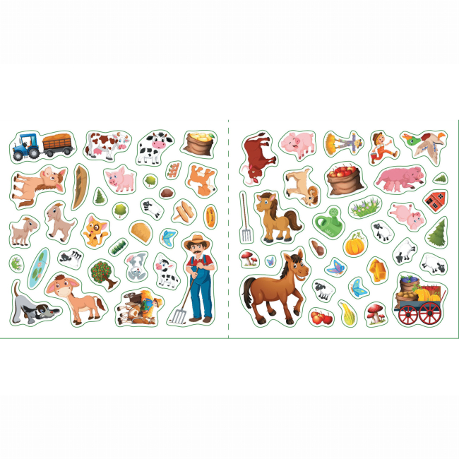 Розмальовки та актівітібуки (2-6 років) - Книжка «Багаторазовi налiпки. На фермі»  (9789669366313)#3