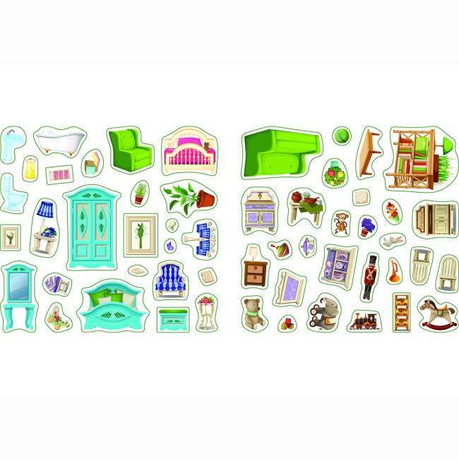 Розмальовки та актівітібуки (2-6 років) - Книжка «Багаторазовi налiпки. У будинку»  (9789669366733)#3