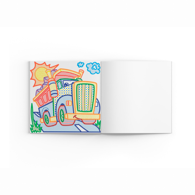 Товары для рисования - Водная раскраска с цветным контуром Crystal Book Большие машины (9789669872944)#2