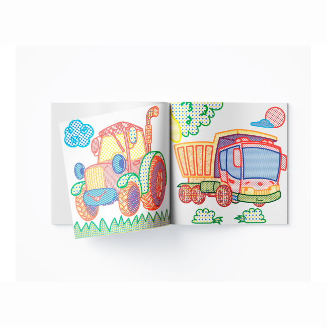 Товары для рисования - Водная раскраска с цветным контуром Crystal Book Большие машины (9789669872944)#4