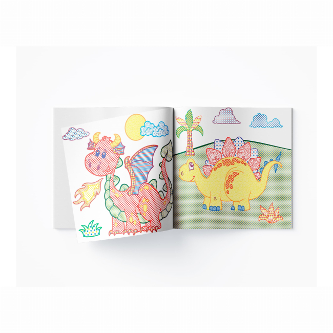 Товари для малювання - Водна розмальовка з кольоровим контуром Crystal Book Динозаврики та дракончики (9789669873101)#3