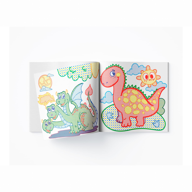 Товари для малювання - Водна розмальовка з кольоровим контуром Crystal Book Динозаврики та дракончики (9789669873101)#4