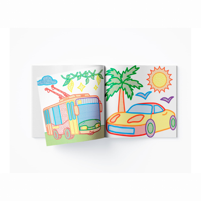 Товары для рисования - Водная раскраска с цветным контуром Crystal Book Городской транспорт (9789669872968)#3