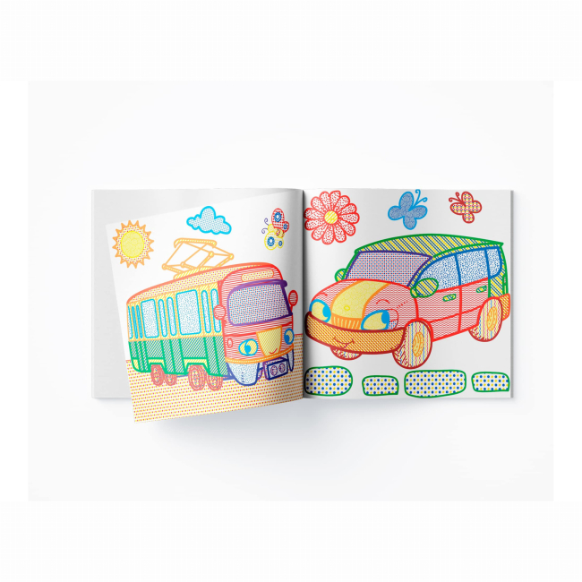 Товары для рисования - Водная раскраска с цветным контуром Crystal Book Городской транспорт (9789669872968)#4