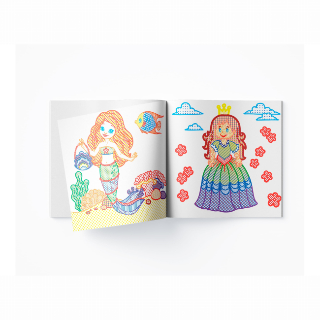 Товары для рисования - Водная раскраска с цветным контуром Crystal Book Принцессы и русалочки (9789669872982)#3
